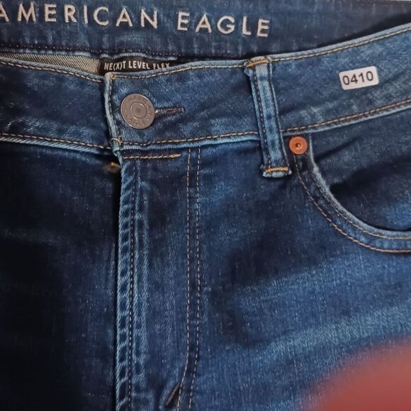 American Eagle Next Level Flex Mens Slim Straight Jeans Size 34x30 Light Blue De - Picture 8 of 10